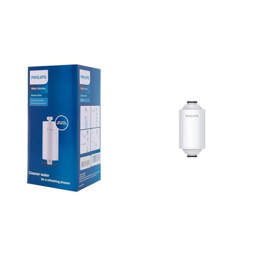 Philips AWP1775 Inline-Duschfilter, KDF-Filtersystem gegen Rest-Chlor, Bakterien, Verunreinigungen & Kalk, Wasser-Filter für Bad und Dusche & Philips AWP175 Philips Dusch-Filter/Wasser-Filter