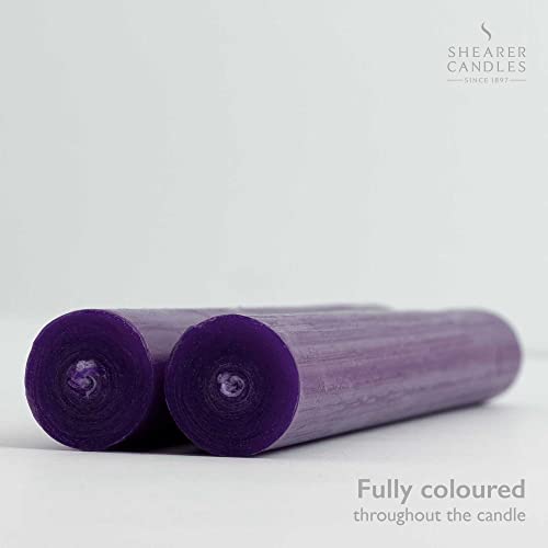 Shearer Candles Purple - Dinner Candles - 10 Inch - Unscented Dripless Dinner Candles - 11 Hour Burn Time - 6 Pack #TOP7