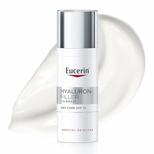 Eucerin Hyaluron-Filler Crema Giorno SPF 15 per Pelle Normale e Mista 50 ml, Crema viso antirughe e antirughe, Formula con Acido Ialuronico ad azione anti-età per pelle mista e normale