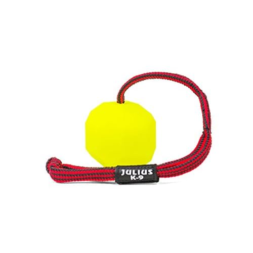 Julius-K9 242-BLL-60, Fluoreszierender Ball mit Schnur, innen hohl, 60mm