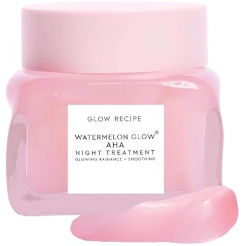 Glow Recipe Watermelon Glow AHA Night Treatment, Overnight Resurfacing Mask, AHA Exfoliating Treatment with Glycolic + Lactic Acid, Hyaluronic Acid + Niacinamide, Smooth Even Tone Glow (60ml)