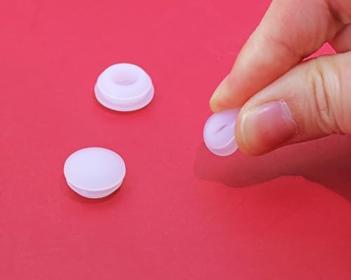 Image of ONLYKXY 10 Pcs Clear Silicone Round Snap in Type Locking Furniture Hole Plugs Button Protective Cover Cap Head,Universal (12mm /0.47inch)
