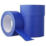 CHUENKUK 4 Rollen Malerkrepp Blau, 48mm x 50m Kreppband, Malerband Maler Klebeband Abdeckband für Malerarbeiten, Basteln und DIY-Projekte