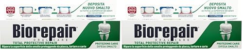 Biorepair, Dentifricio Total Protective Repair, Ripara lo Smalto, Protegge da Placca, Tartaro e Carie, Con Microrepair, Senza Fluoro e Parabeni, 60ml (Confezione da 2)