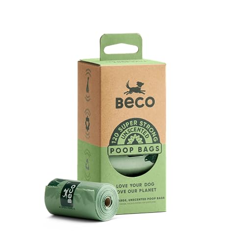 Image of Beco Pets Beco Bags - 120 Large Unscented Poop Bags for Dogs - Eco-Conscious and, 2.6 x 2.8 x 5.9 inches