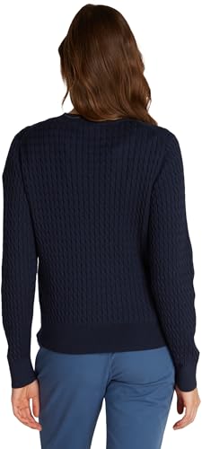 Tommy Hilfiger Damen Strickjacke Cardigan Zopfmuster, Blau (Dark Night Navy), L 2