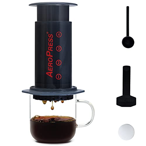 AeroPress Original Coffee and Espresso Maker - Makes 1-3 Cups of Delicious Coffee Without Bitterness per Press