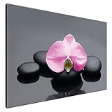 Estika® Leinwand bilder - Rose Orchidee - 120x80 cm, 1 teilige kunstdruck - Wandbilder wohnzimmer, schlafzimmer, Moderne wanddeko, Bild auf leinwand - SPA bilder - 2010A_1B