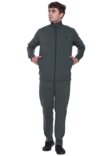 Image of GODFREY Zipper Track Suit For Man Winter Wear High Neck Cotton Tracksuit- Co ords For Men Regular Fit