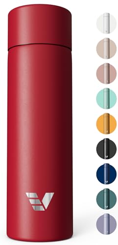 Ever Vessel Mini Stainless Steel Water Bottle 14oz - Non-insulated | Designed for Bags | Slim, Ultra Lightweight & Stylish – Red