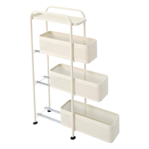 KAPIPALA Chariot de cuisine étroit à 4 étages avec roulettes et paniers extensibles – Étagère étroite de 15 cm pour cuisine, salle de bain, salon –...