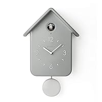 Guzzini - QQ, Kuckucksuhr mit Pendel - Hellgrau, 24,8 x 12 x h39 cm - 16860208, Silber