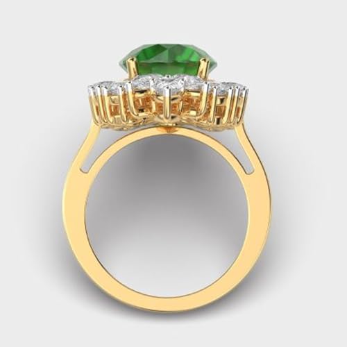Bague grenat vert moissanite argent 925 - Bijou de luxe multiforme - 3