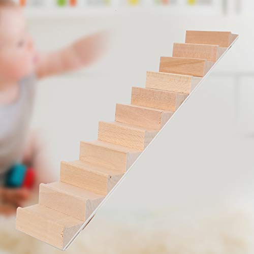 BOLORAMO Mini-Möbel, Maßstab 1/12 zarte Verarbeitung Miniatur-Holztreppe fest und robust für Puppenhäuser – Bild 8