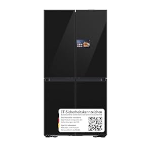 Samsung RM90F67CECEF Bespoke French Door Kühlschrank, 185 cm, 654 l, 255 l Gefriervolumen, AI Home, AI Vision mit integrierter Kamera, Beverage Center, Clean Deep Charcoal