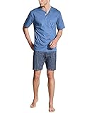 0 CALIDA Herren Relax Streamline 1 kurz Pyjamaset, Bay Blue, 52-54