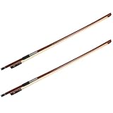Vaguelly 2Pcs Violin Bow Replacement Wood Made Bow with Natural Horsetail Hair for Violins Accessory for Students and Music Lovers