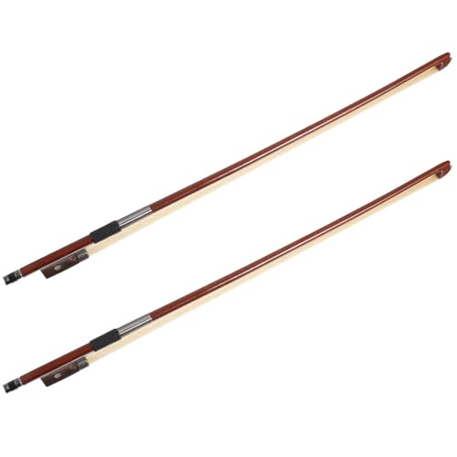 Vaguelly 2Pcs Violin Bow Replacement Wood Made Bow with Natural Horsetail Hair for Violins Accessory for Students and Music Lovers