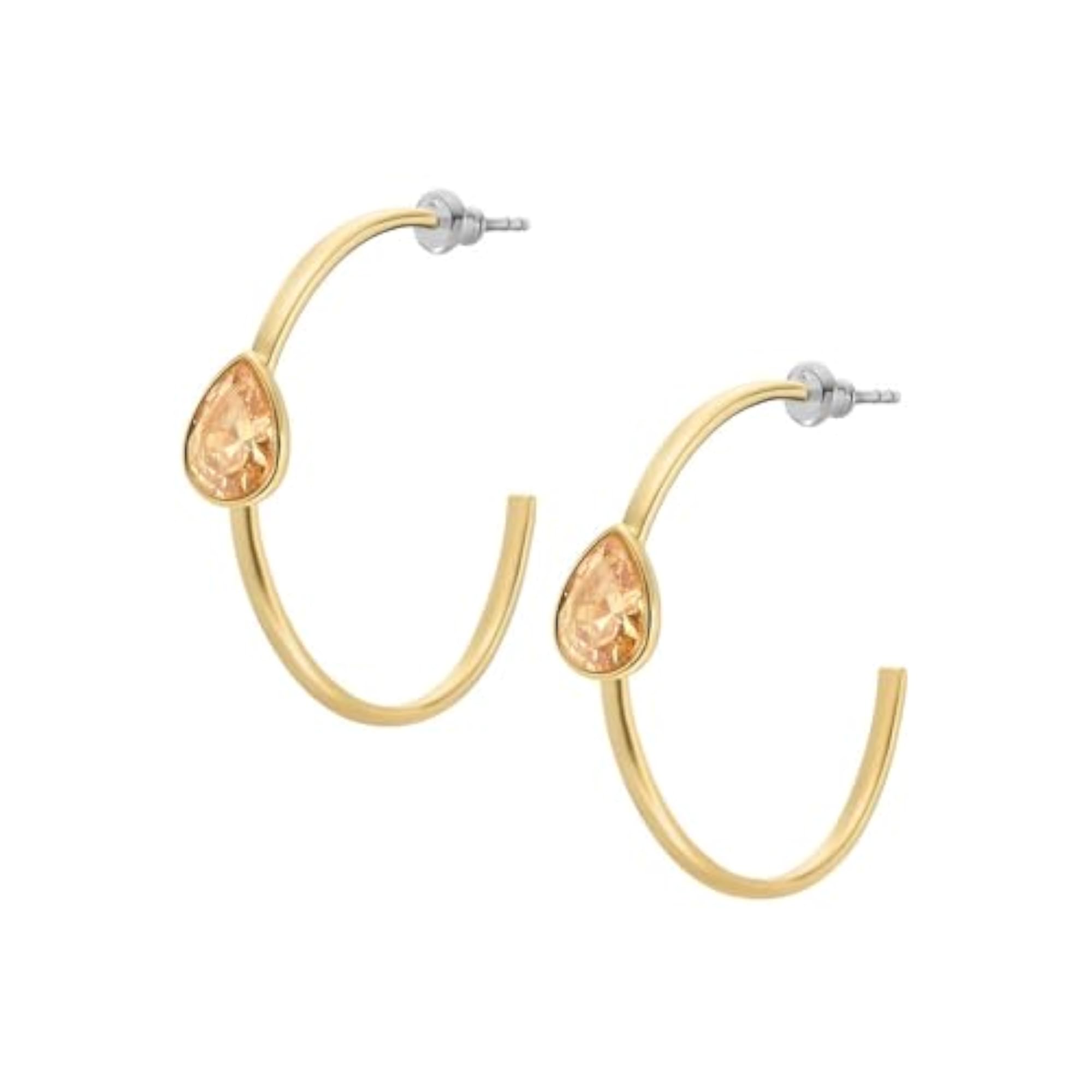 Women's Hazel Yellow Brass Earrings, Elegant Gift