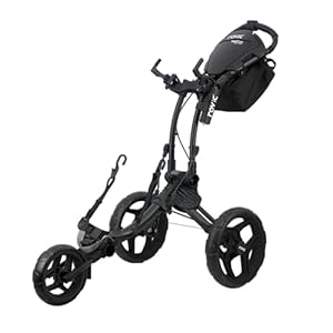 Clicgear Rovic RV1D 2.0 Disc Golf Push Cart | 3-Wheel| Fits All Disc Golf Backpacks