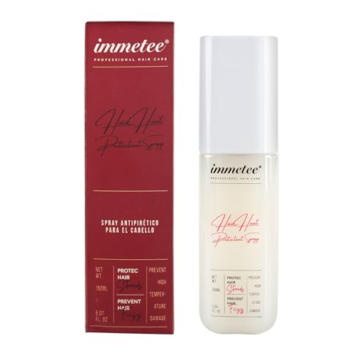 immetee Spray Protector del Calor, Protector Térmico para el Cabello, Spray Protector Térmico para el Cabello Hidratante y Control del Encrespamiento(150ml/5.07oz)