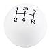 Abfer Ball Shift Knob 5 Speed Round Gear Stick Shifter Knobs Car Shifting Lever Handle Transmission Fit for Most Automatic Manual Vehicles (White)