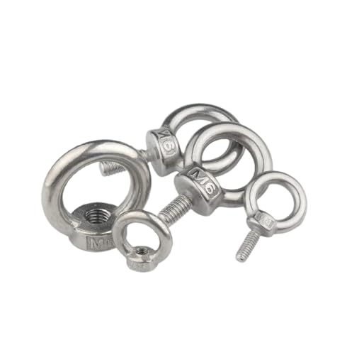 Lifting Eye Nuts/Screw Ring Eyebolt Ring Hooking Nut Screws M3 M4 M5 M6 M8 M10 M12 304 Stainless Steel LiftingEyeNuts M12(1pc)