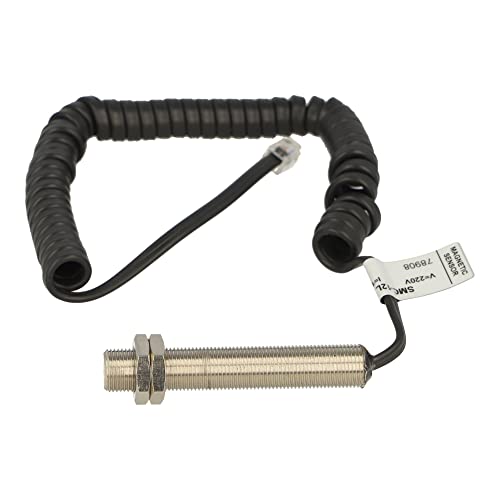 SMC-12 L NO SP | SMC000030 | AECO Magnetic Switch, Sensor, M12 Body, Flush 20MM Range, N/O, 220VAC, 2M Spiral Cable, RJ44