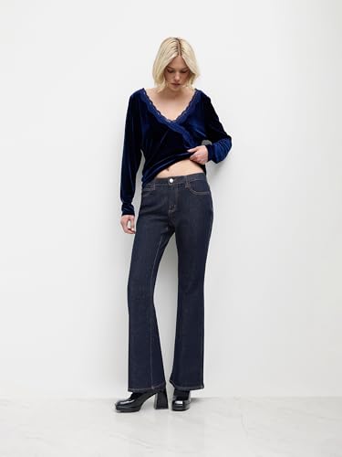 CIDER Jeans for Women Flare High Stretch Denim Low Waist Flared Trousers Jeans Y2k Pants Pocket Long Pants3