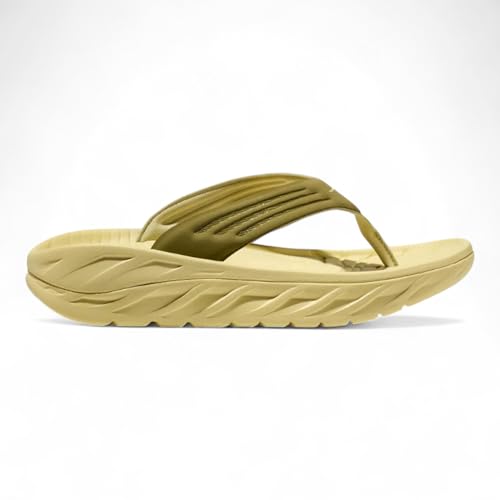HOKA HOKA Men's Ora Recovery Flip Flops (Green Moss/Celery Root, US Footwear Size System, Adult, Men, Numeric, Medium, 13)