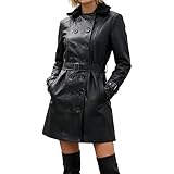 Abrigo de piel sintética para mujer, chaqueta cruzada de piel cordero con solapa, color negro, talla XL