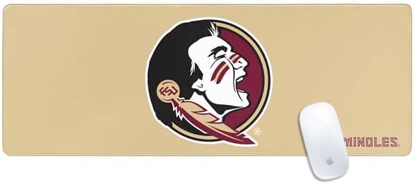 Skinit Extra Large Gaming Mouse Pad - Officially Licensed FSU Seminoles Black Design with Stitched Edges, Waterproof, Non-Slip Rubber Base, Desk Mat for Keyboard & Mouse, 35.75" x 15.4" inches