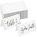 Best Paper Greetings Place Cards - 100-Pack Small Tent Cards with Silver Foil Polka Dots, Foldover Table Placecards, Perfect for Weddings, Banquets, Events, Folded 2 x 3.5 Inches
