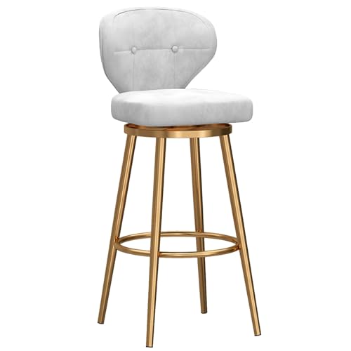 Tabouret de bar moderne blanc pivotant en velours pour optimiser le confort