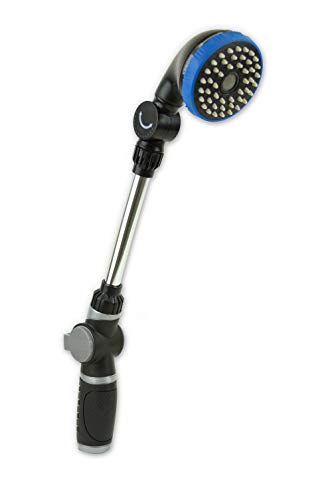 HoseCoil 3/8 inch Self Coiling Garden, RV, Outdoor Water Hose (25.00, Blue with Shower Wand) - Thumbnail 2