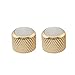 Musiclily Pro Metric 18 Splines Steel Dome Knobs Mother-of-Pearl Top Push-on Control Knob for Import Electric Guitar or Bass, Gold (Set of 2)