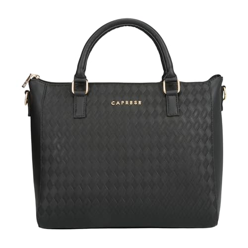 Image of Caprese Maddy Medium Textured Tote Bag for Women with Multi-Compartment | Elegant Shoulder Handbag with Adjustable & Detachable Strap | Fits Up to 16 Inch Laptop | Perfect for Office & Travel