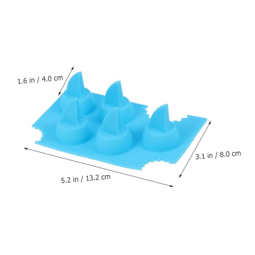 Molde para cubitos de hielo con forma de aleta de tiburón de silicona azul miniatura 2