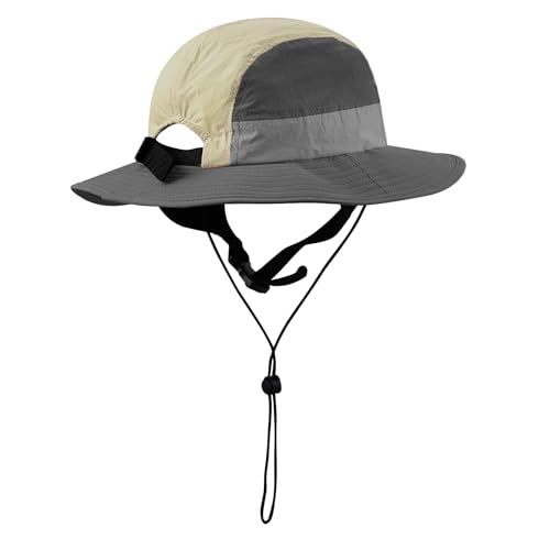 Image of CLAPE Surf Bucket Hat with Strap Waterproof Sun UPF 50+ Bucket Hat Packable Brimmed Boonie for Women Men