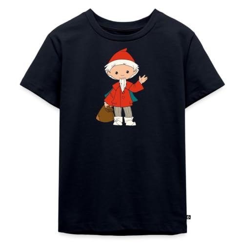Spreadshirt Sandmännchen Winkt Sandmann Merch Kinder Premium T-Shirt 110/116 (4 Jahre) Navy