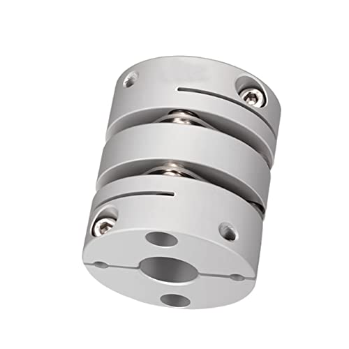 CHANCS Aluminiumlegierung Doppelmembranklammer Kupplung D26L30 10-12mm Motorwelle für Spindelschrittmotor