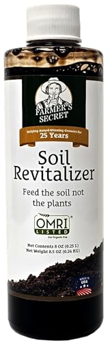Farmer’s Secret Soil Revitalizer (8oz) - Organic (OMRI Listed) Beneficial Dirt Booster - Activated Humic Acid - Liquid Compost Soil Amendment