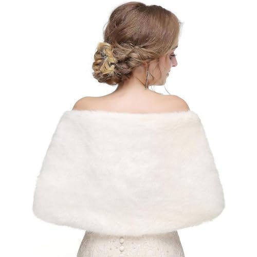 Luxurious Faux Furs Capelet for Bride and Bridesmaids Furry Shawl Wrap Bows Tie Boleros for Weddings and Photography4