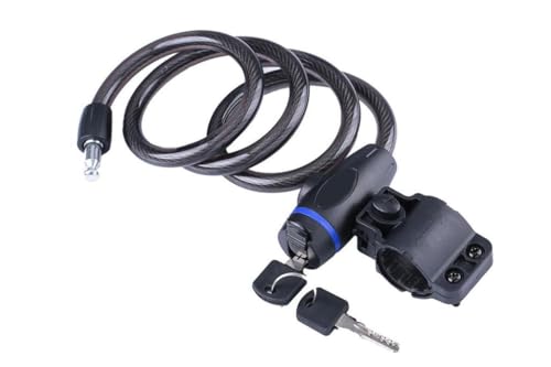 Image of Cyclo Craft Multi-Purpose Steel Key Lock for Bike, Helmet, Luggage, Anti Theft Lock with Computerizes 2 Keys Advance Cable Wire Lock with Mount Brackets Size 3.11 Feet x Thickness 12MM 12mm