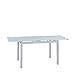 Mesa Extensible de Cristal translúcido Color Blanco y Estructura Gris par Comedor...
