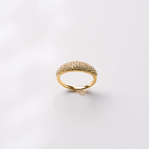 Espere Pave Dome Ring | Pavé Zirconia Thin Dôme Ring | Gold Dome Band Ring | Pave Chunky Statement Ring [Size 5] #TOP6