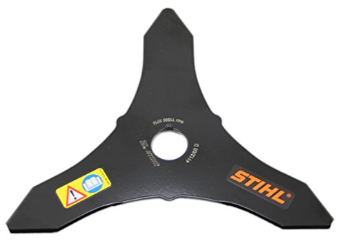 Stihl 41127134100 250 mm 3 Bürstenmesser Stahlklinge mit dreifacher Stahlklinge zum Ausdünnen und Entfernen von hartem, verheddertem Gras, Gestrüpp und dornigen Büschen, Schwarz