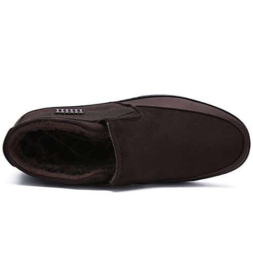 Image of COSIDRAM Men Shoes Winter Snow Boots Cotton-Padded Slip on Casual Warm Walking Sneakers Waterproof House Shoes