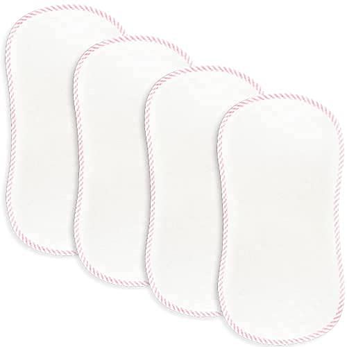 Comfy Cubs Baby Burp Cloths, 100% Organic Bamboo, 4 Pack Large 20” by 10”, Washcloths Extra Absorbent and Soft Burping Cloth Towel Wash Cloth Girl Boy (Pink, Pack of 4)