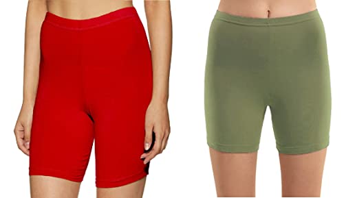 Image of OM SAI LATEST CREATION Poly Spandex Women's Sport Shorts for Regular Fit | Sport Shorts for Workout, Yoga, Running, Exercise, Cycling, Gym Wear for Casual Day (Pack of 2)